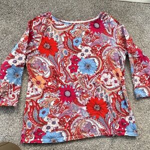Talbots Multicolor Paisley Floral Top